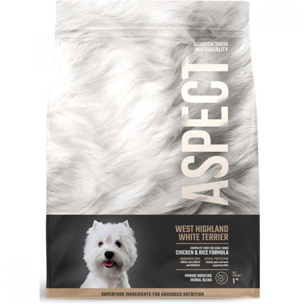 ASPECT West Highland Terrier полнорационный корм для взрослых собак с курицей и рисом