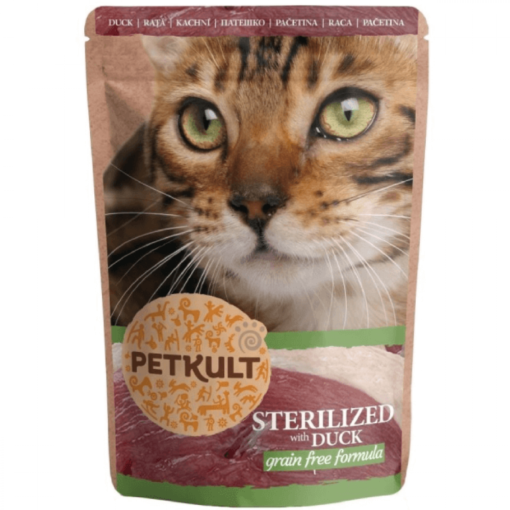 Petkult Влажный корм для кошек Sterilized с уткой