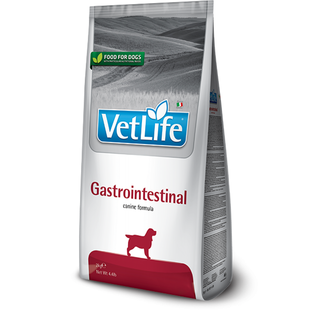 Vet Life Dog Gastrointestinal, Farmina. Hrană uscată pentru câini cu sindromul de insuficiența digestiei în tractul gastrointestinal