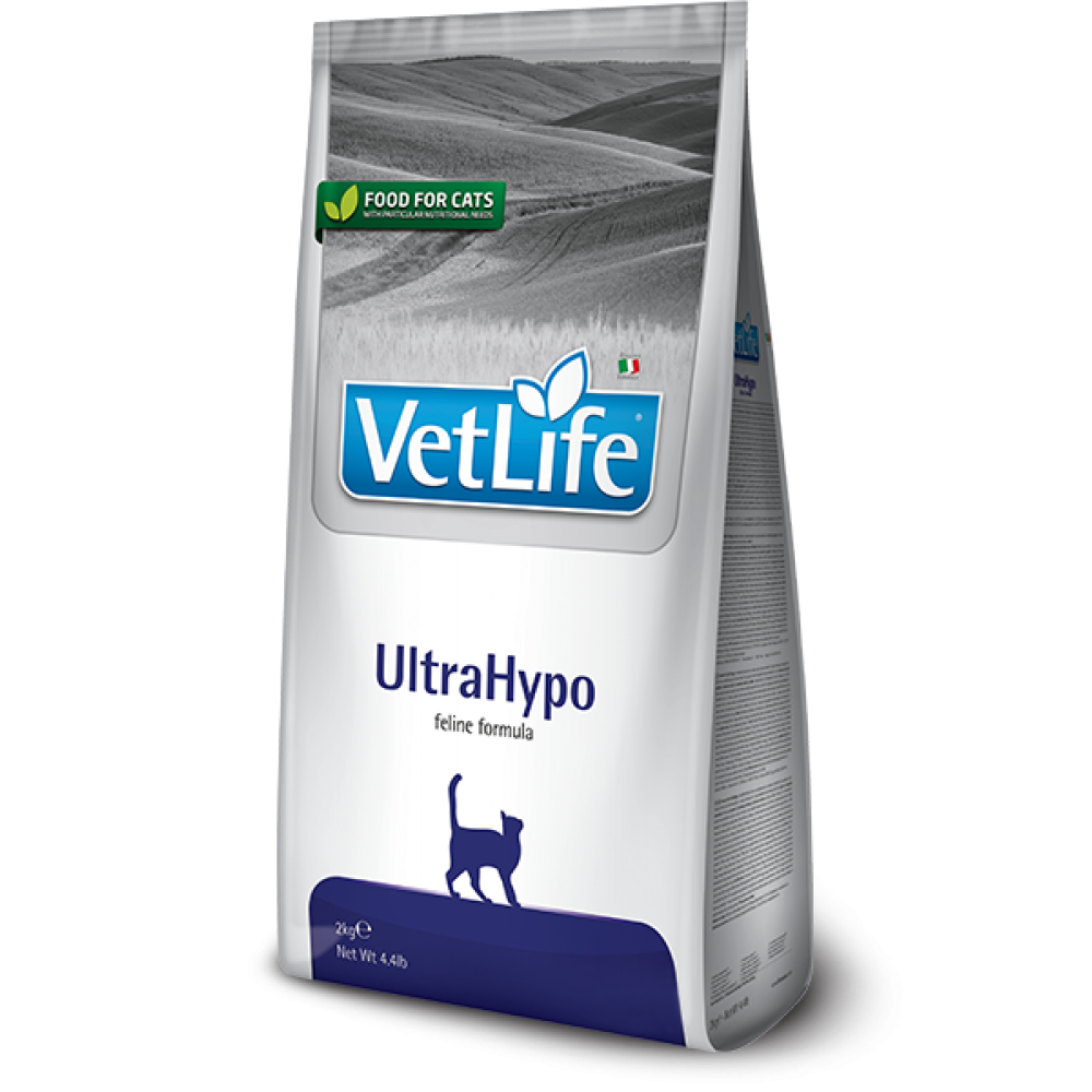 Vet Life Cat UltraHypo, Farmina. Hrană pentru pisici cu reacție adversă la alimente (alergie alimentară și / sau intoleranță alimentară). 