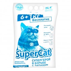 Древесный наполнитель для кошачьего туалета SuperCat стандарт (синий) 7 кг
