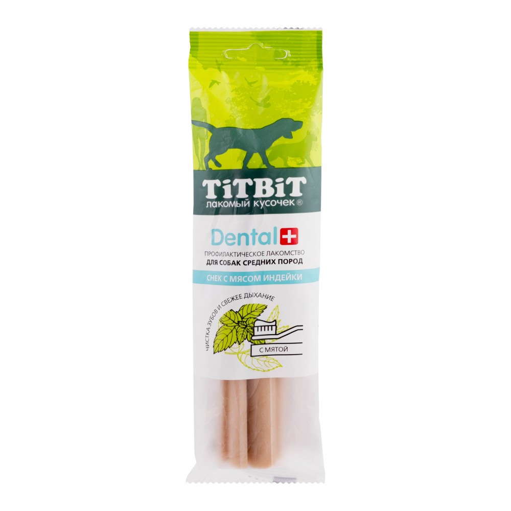 TiTBiT ДЕНТАЛ+ Снек с мясом индейки для собак средних пород
