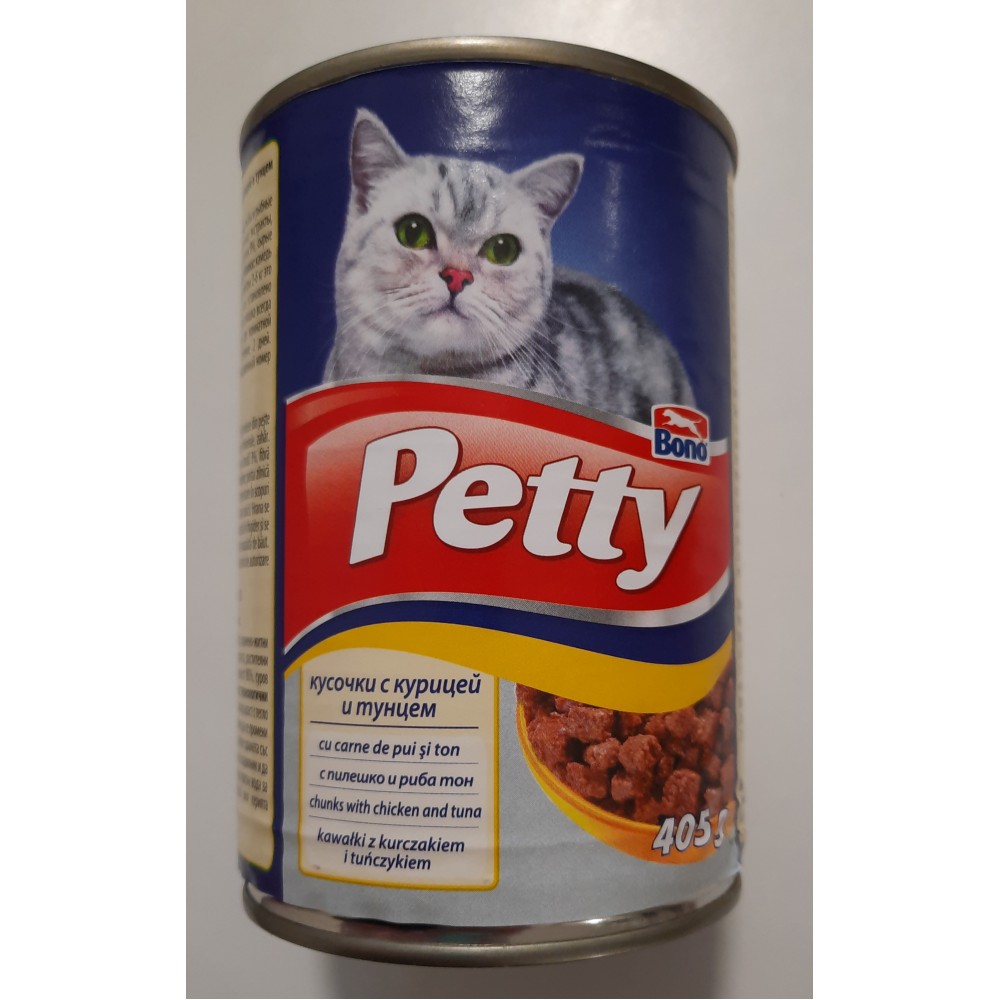 Petty Hrană umedă pentru pisici cu pui și ton (10 buc)